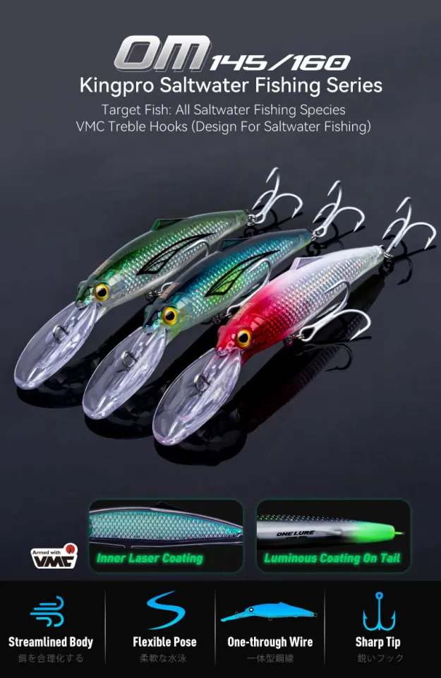 Kingdom OM145/160 Fishing Lure Floating Minnow Sea Fishing Lures