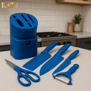 Set Pisau Dapur Multifungsi Lurix 5 in 1 dengan Tempat Penyimpanan