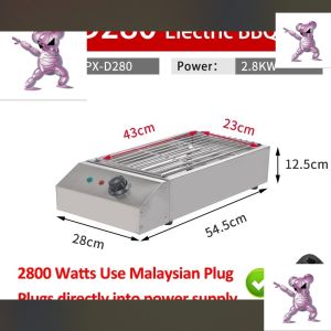3pcs BBQ Grill Electric Stainless Steel Barbeque Grill Smokeless Korean BBQ Stove 2800W JPX-D280 Smokeless BBQ Grill