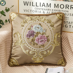 Boupower new!Floral Decorative Pillow Cases Embroidered Jacquard Throw Pillow Cushion Cover For Living Room Decor