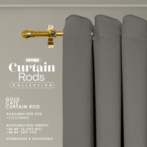 Curtain Rod Extendable Set For Windows Curtains 70cm-120cm(28-48in) 120cm-200cm(48-78in) GOLD/SILVE