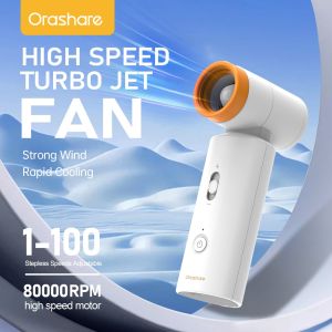 Orashare HF06 Portable Turbo Jet Fan 100 Gear Speed Strong Wind 4500mAh Rechargeable 3 in 1Hand Fan