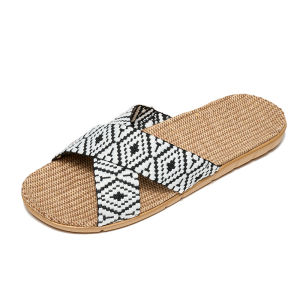 Sandals for Women Woven Flax Non-Slip Comfortable Slippers Leisure Home Sandals for Womenand Men