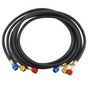 OKKFINE R22 R134A Air Conditioning Refrigerant Hose 100cm Explosion-Proof AC Refrigerant Charging Hoses Useful 1/4 Inch SAE Freon Charging Hose Set AC System Tool