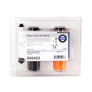 Fargo 045453 YMCKO Color EZ Ribbon 250 printer per ribbon for Fargo C50 card printer this ribbon needs Cassette Fargo 044261