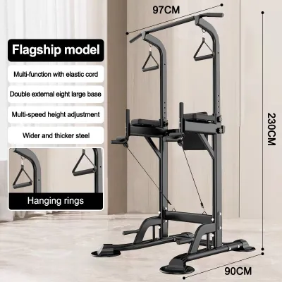 【COD】Multifunctional Pull Up Station Tower - Heavy Duty Power Dip Bar Home Gym Stand Full Body Strength Training Exercise Equipment for Home Workout