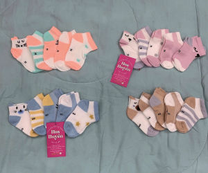 Combo 5 đôi tất lưới bé trai bé gái sơ sinh chất cotton đẹp siêu mềm mịn thoáng mát cho bé - Vớ cho em bé sơ sinh 0-1 tuổi