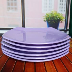 6 PCS Piring saji kotak melamin tebal 9 inch piring saji nasi goren dan lainnya