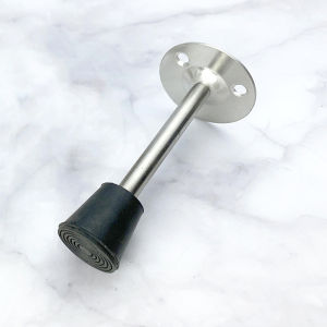 [Fast Delivery] Door Stopper Stainless Steel Heavy Duty Wall Mounted Rubber Door Stop With Screw Silver for Kitchen Bedroom Office Garage