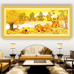 DIY Diamond Painting Full. Bisnis Booming pohon uang kerbau rusa emas 120×50 cm D786