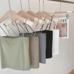 Shoppinglagi Tank Top Bra Wanita Panjang Tali Square Spaghetti Premium Cup Elastis BR037