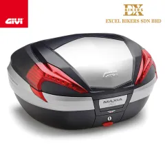 Baul Givi negro 47L, catadrioptico/rj tapa alum. V47N