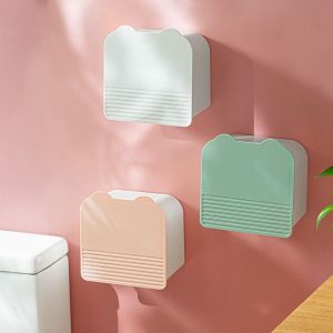 NCNC(OKDEALS01) Flip-top Sanitary Pad Storage Box Plastic Punch-free Cosmetics Cotton Storage Box Multifunctional Wall-mounted Wall Organizer Box Bathroom