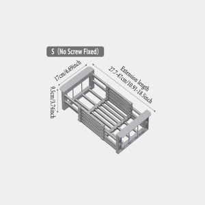 Expandable Dish Drying Rack in Sink Stainless Steel Sink Drainer Basket Storage Organizer for Kitchen Counter Over Sink