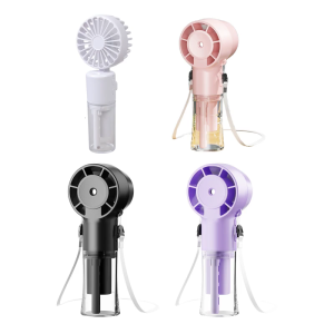 Neck Hanging Handheld Desk Fan Portable 1200mAh USB Rechargeable Misting Fan for Travel Office Outdoor Use