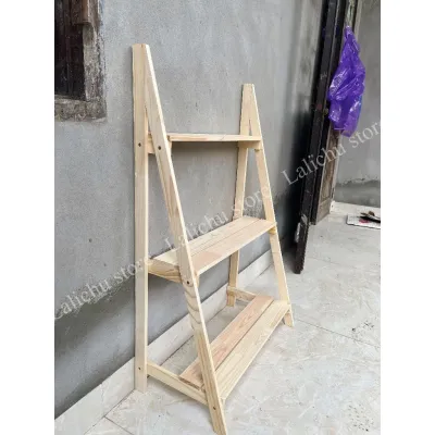 Kệ Gỗ 3 Tầng Để Cây Cảnh Kệ Decor Phòng Khách Ban Công