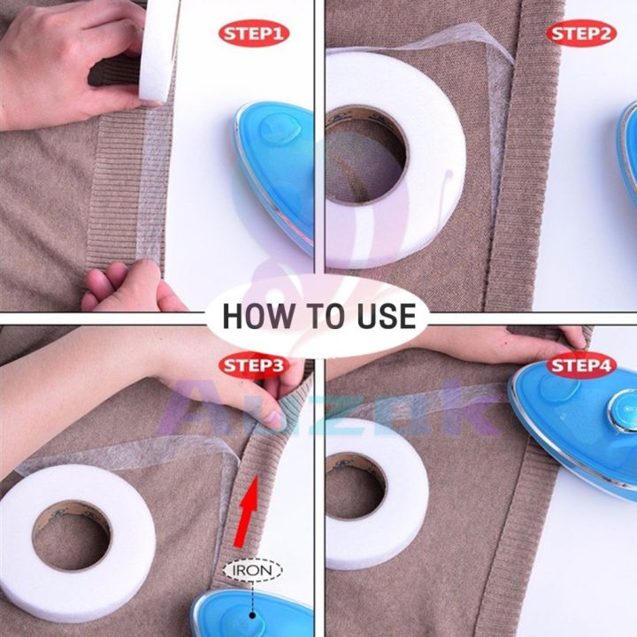 AUK%2064m/Roll%20Double%20Sided%20Interlining%20Adhesive%20Fabric%20Black%20White%20Clothes%20Apparel%20Tape%20-%20Image%209