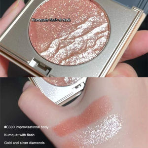 Duo Shimmering Aqua Highlighter Eyeshadow Palette + Perona Pipi Berkilauan / Perona Mata Berkilauan Tahan Air -🌹Tamia