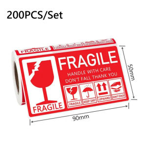 250pcs Fragile Sticker Fragile Handle with Care Warning Stickers Fragile Shipping Label Adhesive Labels for Shipping Packaging Red Fragile Stickers Handle with Care Warning Shipping Labels Stickers