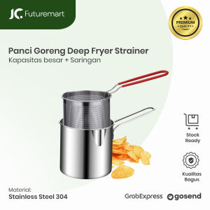 PANCI GORENG DEEP FRYER POT STRAINER STAINLESS REBUS MIE 1200ML B-304