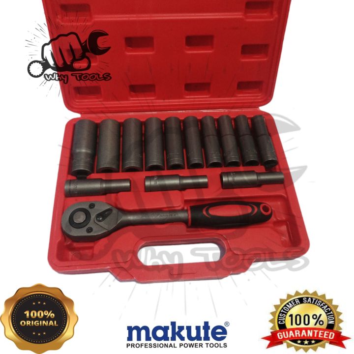 Makute japan 15pcs 1 2 drive deep socket wrench set flower lazada ph