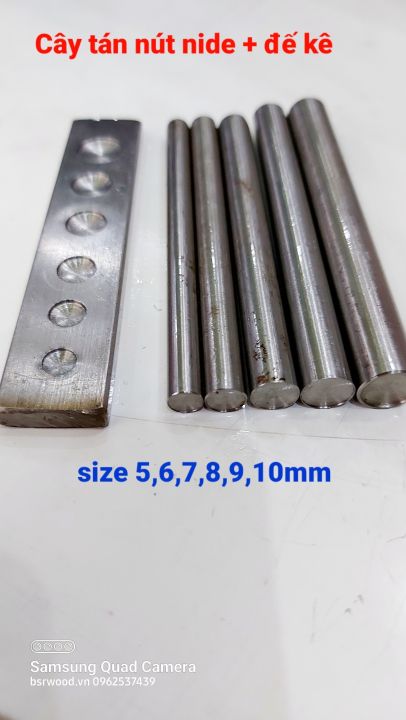 Cây đóng nút đinh tán rivet (nide) Bằng thép Size 5mm,6mm,7mm,8mm,9mm ...