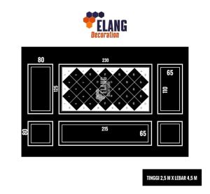 PAKET LENGKAP MOULDING DOUBLE & KACA CERMIN DINDING TINGGI 2.5 METER X LEBAR 4.5 METER