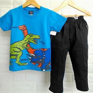 Setelan Anak Laki Baju Anak Cowok Celana Panjang 1 tahun - 9 tahun Dino Kpjg