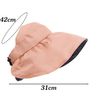 Women Wide Brim Empty Top Visor Cap Black Glue Sunscreen Hat Foldable Portable Summer Anti UV Outdoor Shell Hats