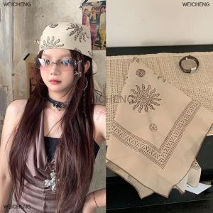 [COD] WEICHENG Fashion Y2K Retro Leopard Print Hair Scarf Spicy Girl Punk Hip Hop Headscarf Hair Accessories Streetwear Small Square Scarf