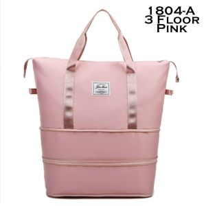 Double Layer Extendable Oversize Travel Bag Waterproof Luggage Bag Travel Beg Baju Korean Style Women Duffel Bag Wanita 大容量 旅行袋