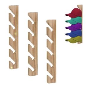 Wooden Hat Hanger for Baseball Cap Home Decor Space-Saving Wooden Organizer Wall Hat Rack
