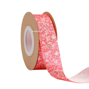 (22M) 2.5CM FLOWER Ribbon Reben Riben Gift Satin Organza Flower Bouquet Birthday Bunga Hadiah Hantaran Cake