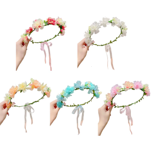 Adjustable Flower Crowns Headbands For Girls Floral Hair Accessories Kids Party Wedding air Wreaths Photo Props