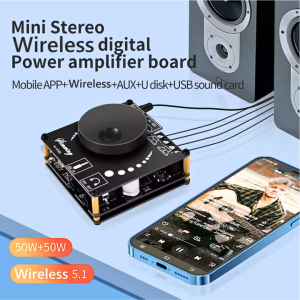 COD KIRIM CEPAT Sinilink Audio Amplifier Speaker full bas HiFi Bluetooth 5.0 APD3016D 2x50W XY-AP15H