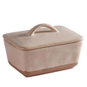 KEND with Lid Vintage Ceramic Butter Box Rectangular Anti-odor Butter Plate Creative Nordic Style Cheese Storage Box Fridge