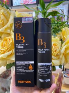 Nước hoa hồng cân bằng độ ẩm làm sạch làm sáng da  B3 Multi Active Toner PrettySkin 205ml