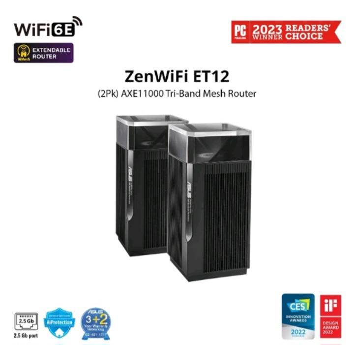 ASUS ZenWiFi Pro AXE11000 Tri-Band WiFi 6E Mesh System (ET12 2PK ...