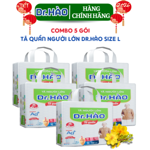 {Hàng chính hãng} Tã quần người lớn  Dr.Hào size L  bỉm quần người già tả quần người bệnh siêu thấm chống hăm kháng khuẩn khử mùi {combo 10 gói combo 5 gói}