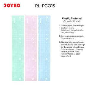 JOYKO Ruler Penggaris RL-PCO15~20cm Pastel Color