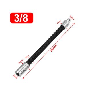❤️【Same Day Delivery】 1/4 3/8 1/2 Drive Socket Extension Flexible Rod Adapter CR-V Chrome Vanadium Steel for Electric Drill Ratchet Wrench Repair Tool LZC-Wrench-Spring