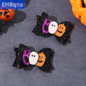 [COD] EHBqna SPORTS กิ๊บติดผมรูปโบว์ระยิบระยับสำหรับฮาโลวีน2ชิ้นกิ๊บติดผมรูปผีแมงมุมฟักทองวิบวับสำหรับสาวปาร์ตี้เครื่องประดับผม