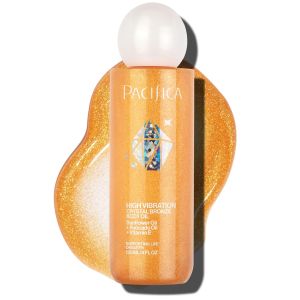 Pacifica Bronzing Body Oil – Crystal Bronze Shimmering Oil for Natural Sun-Kissed Glow Hydrating Body Illuminator Vanilla Coconut Scent Vegan & Cruelty-Free Clean Beauty 4 fl oz