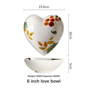 OMK American pastoral style Ceramic heart-shaped salad plates and bowls