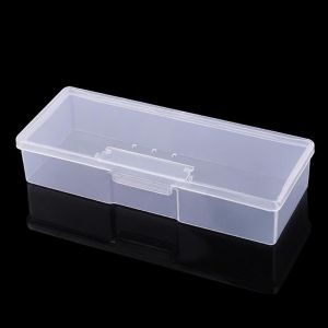 LETIGO Transparent Nail Art Storage Box Plastic Rectangle Shape Nail Accessories Organizer Multi-purpose Empty Storage Nail Tool Container for Manicure Tools Cosmetic Storage