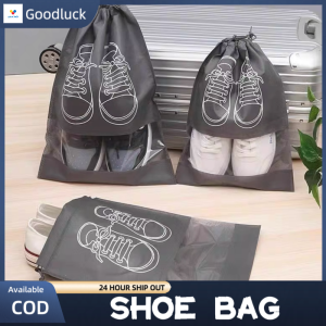 Goodluck Shoe Bag Portable Drawstring Shoe Bag Transparent Travel Large Shoe Bag