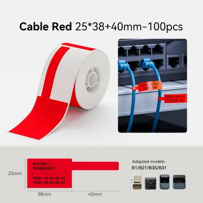 【Cable Label】NIIMBOT B1/B1Pro/B2/B2Pro/B21/B21Pro/B3S/B31/B4 Cable Label Sticker Waterproof Oil Proof Communication Room Thermal Label Paper
