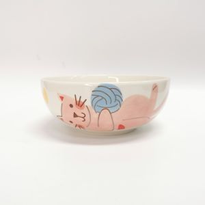 INDRA CERAMIC ชามกลมอ้วน ลายแมว Lifestyle Cat เซรามิคเข้าไมโครเวฟได้