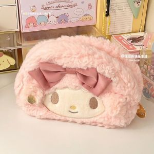 Plush Kawaii Pencil Case Large Capacity Storage Box Cute Cartoon Cosmetic Bag Office Back To School Supplies Student Stationery