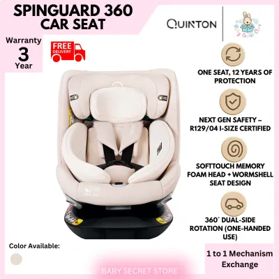 (FREE SHIPPING) Quinton SpinGuard 360 R129 Car Seat (Newborn to 12years old)
